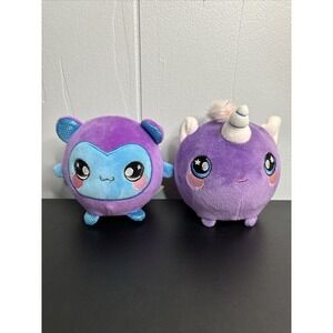 Squeezamals Mika Monkey And Nellie The Narwhal Plush Stuffed Animals Toy 4"